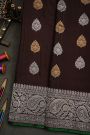 Gadwal Silk Dark Brown Saree