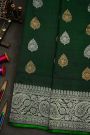 Gadwal Silk Bottle Green Saree