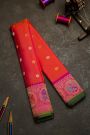 Gadwal Silk Peach Saree