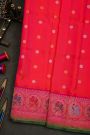 Gadwal Silk Peach Saree