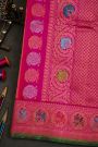 Gadwal Silk Peach Saree