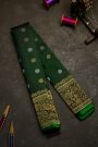 Gadwal Silk Bottle Green Saree