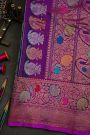 Gadwal Silk Peacock Blue Saree