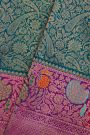 Gadwal Silk Peacock Blue Saree