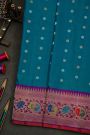 Gadwal Silk Peacock Blue Saree
