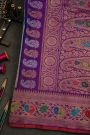 Gadwal Silk Peacock Blue Saree