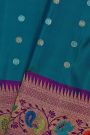 Gadwal Silk Peacock Blue Saree
