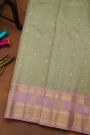 Gadwal Silk Pista Green Saree