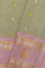 Gadwal Silk Pista Green Saree