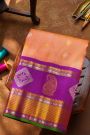 Gadwal Silk Peach Saree
