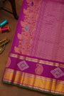 Gadwal Silk Peach Saree