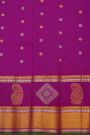 Gadwal Silk Peach Saree