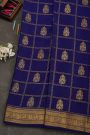 Mysore Crepe Navy Blue Saree