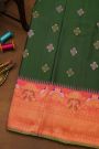 Gadwal Silk Bottle Green Saree