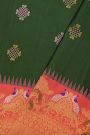Gadwal Silk Bottle Green Saree