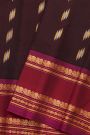 Gadwal Silk Dark Brown Saree