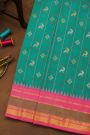 Gadwal Silk Teal Blue Saree