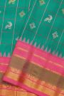 Gadwal Silk Teal Blue Saree