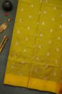 Chanderi Silk Lime Green Saree With Floral Buttis