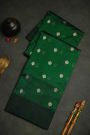 Chanderi Silk Bottle Green Saree