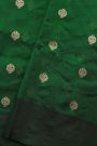 Chanderi Silk Bottle Green Saree