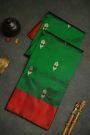 Chanderi Silk Bottle Green Saree