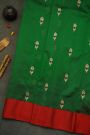 Chanderi Silk Bottle Green Saree
