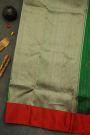 Chanderi Silk Bottle Green Saree