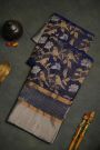 Chanderi Silk Navy Blue Saree