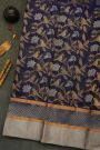Chanderi Silk Navy Blue Saree