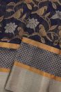 Chanderi Silk Navy Blue Saree