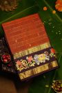 Kancheepuram Silk Fusion Tanjore Hand Painted Rust Saree