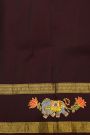 Kancheepuram Silk Fusion Tanjore Hand Painted Rust Saree