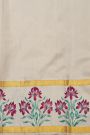 Gadwal Silk Magenta Hand-Painted Saree