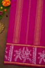 Gadwal Silk Off White Hand-Painted Saree