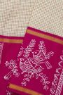 Gadwal Silk Off White Hand-Painted Saree
