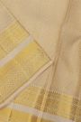 Kancheepuram Silk Off White Dhoti With Zig-Zag Lines In Curvy Shapes