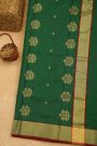 Chanderi Sico Bottle Green Saree