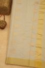 Chanderi Sico Off White Saree