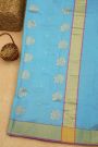 Chanderi Sico Sky Blue Saree
