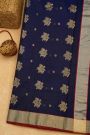 Chanderi Sico Navy Blue Saree