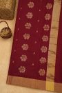 Chanderi Sico Maroon Saree