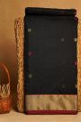 Chanderi Sico Black Saree