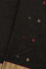 Chanderi Sico Black Saree