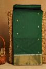 Chanderi Sico Bottle Green Saree