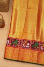 Fusion Silk Gold Ikat Patola Zari Border Saree