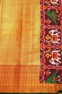 Fusion Silk Gold Ikat Patola Zari Border Saree