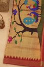 Patola Silk Maroon Saree With Paithani Pallu
