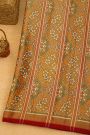 Fusion Silk Ice Blue Ikat Patola Zari Border Saree