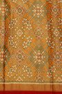 Fusion Silk Ice Blue Ikat Patola Zari Border Saree